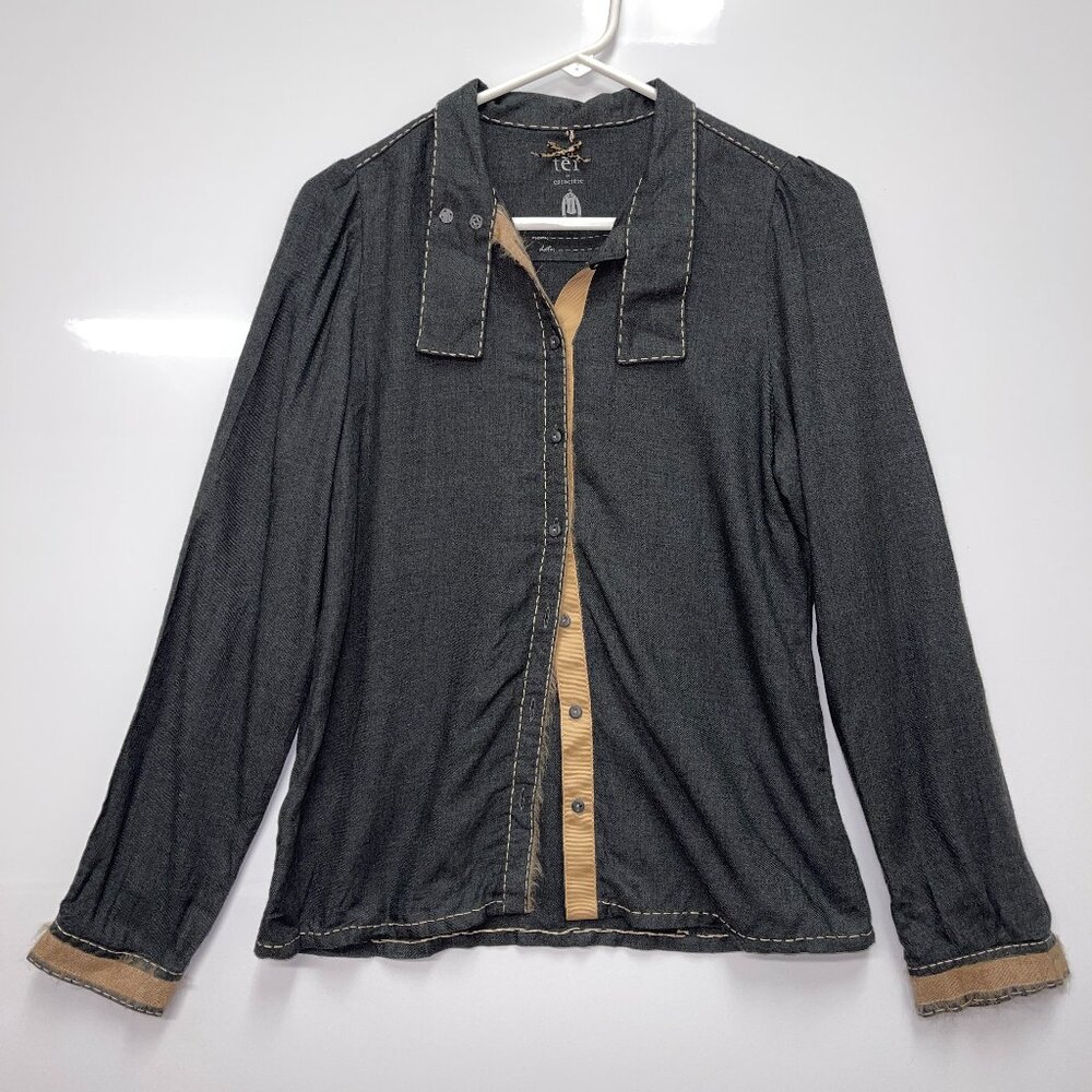 Ter de Caractere unique button down long sleeve shirt Size‎ 6